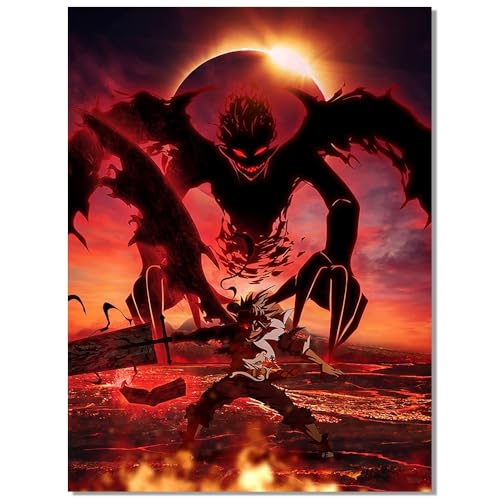 Anime Black Clovor Poster For Kids Room Bedroom Wall...