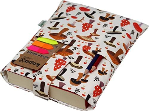 KAPAX Book Sleeve Cover - Hard Books Cover for Paperback, Washable Fabric, Book Protector- Padded, Tablet Pc Case Cover for Adult (Mushroom) — view 2