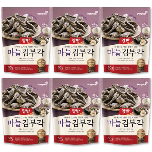 ヤンバン キムブガク (のり天) ガーリック味 50g 6袋セット / 韓国海苔 韓国食品 東遠ジャパン ドンウォン 両班 ニンニク キム ブガク