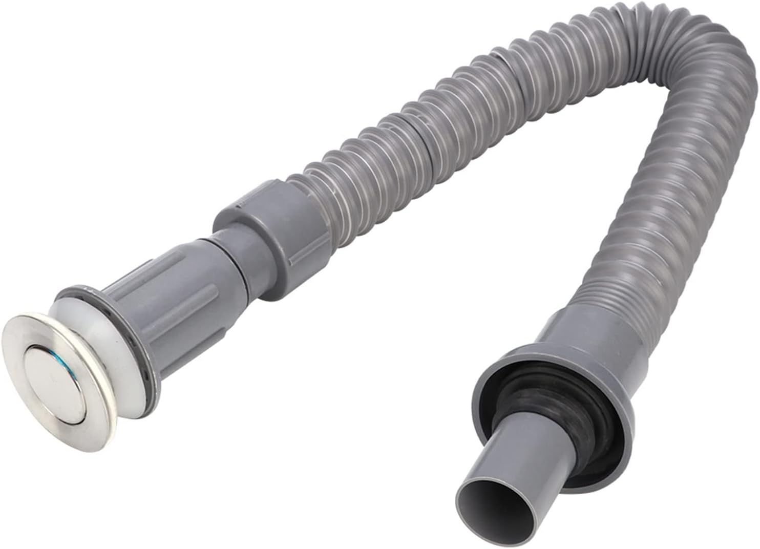 Yctze Universal Bathroom Sink Drain Pipe, 1 1/2 Flexible Down Waste Pipe Plumbing Accessories (Grey)