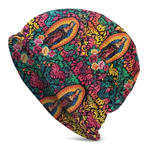 Virgin Mary Religious Beanie Men Women Unisex Skull Knit Hat Cap Black