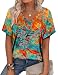 Alaroo Summer Tops for Women 2026 Seniors Ladies V Neck T Shirts Beach Vacation Clothes Hawaiian Outfits Blouses Print 09 XL