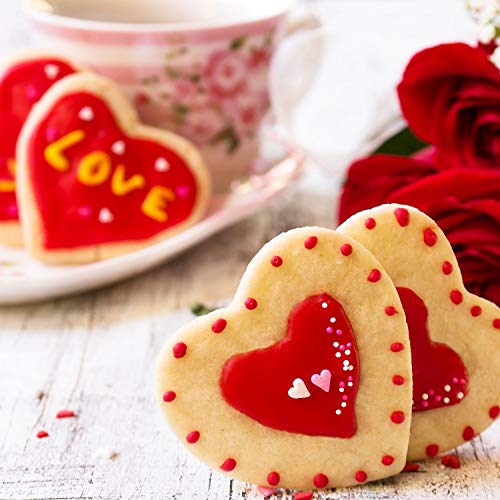KAISHANE Valentine\'s Day Cookie Cutters Set 5 Pieces Heart Cookie Cutters Bisucit Cutter - Heart, Double Heart, Center of Circle & Wavy Heart Stainless Steel - Thumbnail 5