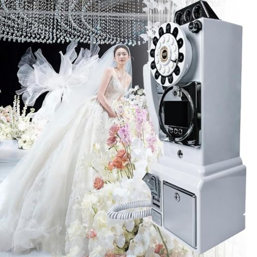 Video & Audio Guest Book Wedding Phone Guestbook,1080p Video Audio Wedding Phone,32/64/128g Customized Video Audio Guest Book Alternatives-Lens Recording,For Wedding Bridal Shower,Birthday ,White64g