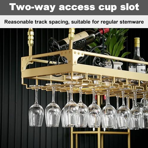 Casier à vin de plafond pour libérer l'espace au sol avec support verres - 5