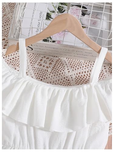 Floerns Girl's Cold Shoulder A Line Ruffle Dress Elegant Short Birthday Dresses3