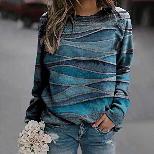 Long Sleeve Shirts for Women,Womens Graphic Pullover Sweatshirts Casual Long Sleeve Tops Blouse Fall Clothes Light Blue