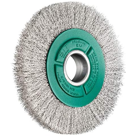 SIT Tecnospazzole 0915 Stainless Steel Corrugated Wire Grinding Brush, Ø=125 mm Cover