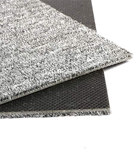 Carpet Tiles 20Pcs Commercial Heavy Duty Square Cuttable Carpet Floor Tile With Adhesive Stickers 20X20Inch W/Washable Asphalt Bottom Backing For Home Office Hotel Light Grey 20 Tiles/53.8 Sq Ft #TOP4