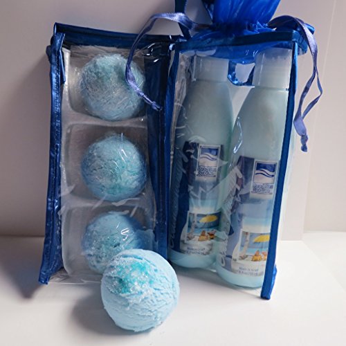Bath Bomb Products - Bubble Bath Truffles: Ocean Waves 3 Pack Bath Truffles, 2 Pack 8 oz Ocean Therapy Hand and Body Massage Lotion by Dead Sea Spa Care, Bubble Bath, Bubble Truffles, Bath Truffle