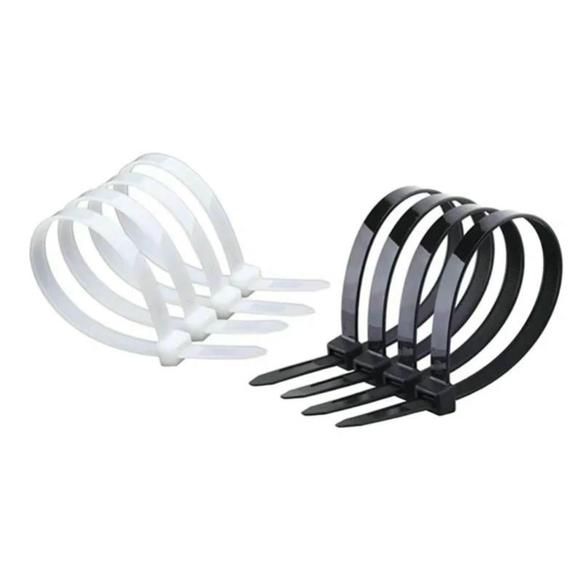 100 Nylon Cable Ties Self-Locking Cord Ties Straps Adjustable Cables Fastening Loop Home Office Wire Zip Ties-4x200mm 100pcs-White