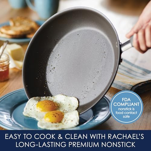 Image of Rachael Ray Cucina Nonstick Cookware /Pots and Pans Set, 10 Piece - Sea Salt Gray