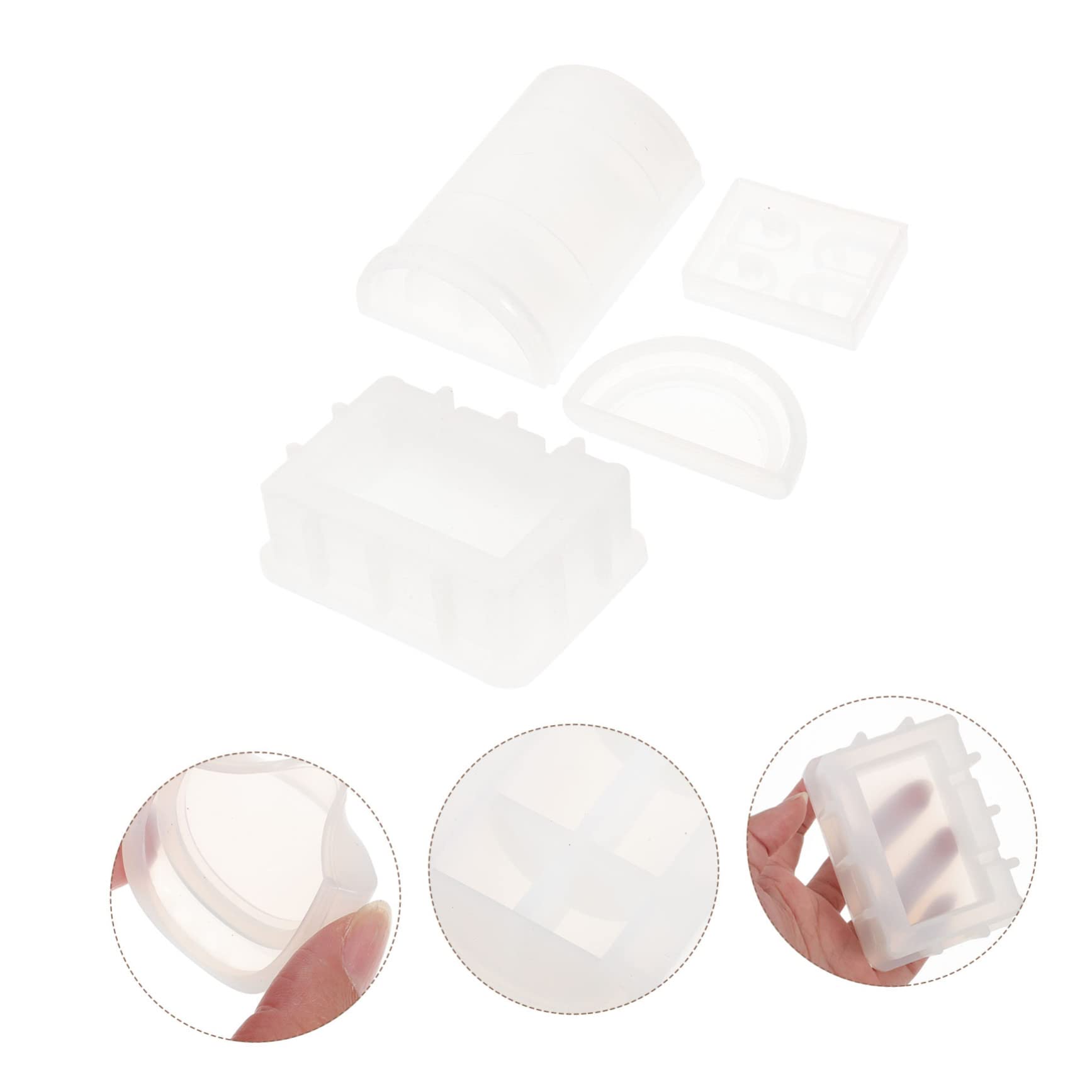 SEWACC 3juegos Moldes De Para Caja De Almacenamiento De Epoxy Reutilizable Para Manualidades y Proyectos