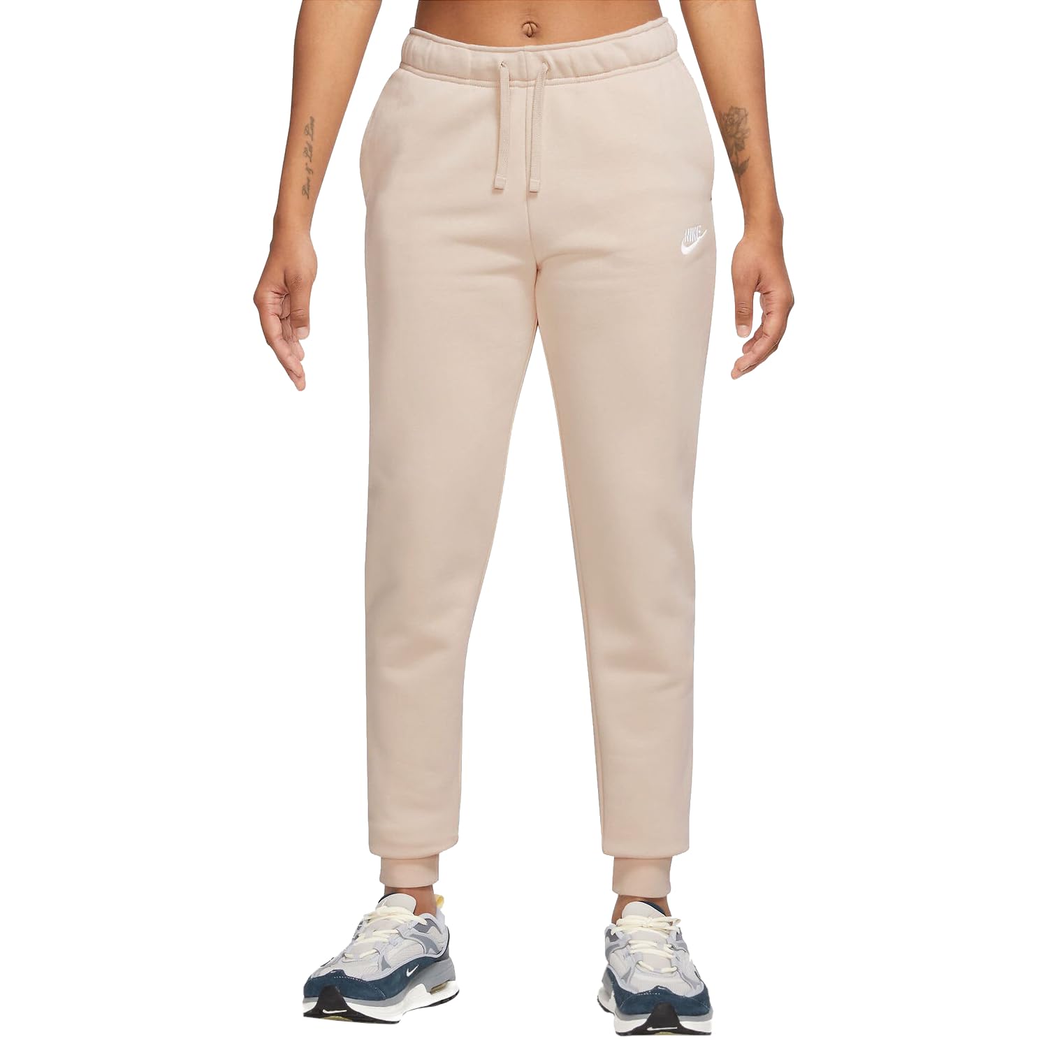 NIKE DQ5191-126 W NSW Club FLC MR Pant STD Pants Women's SANDDRIFT/White Size L