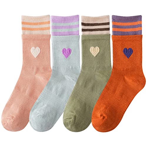 Image of IIG Women's Fashion Cute Cotton Socks Novelty Funny Above Ankle Crew Socks Holiday Gifts for Women 4 /5 Pairs