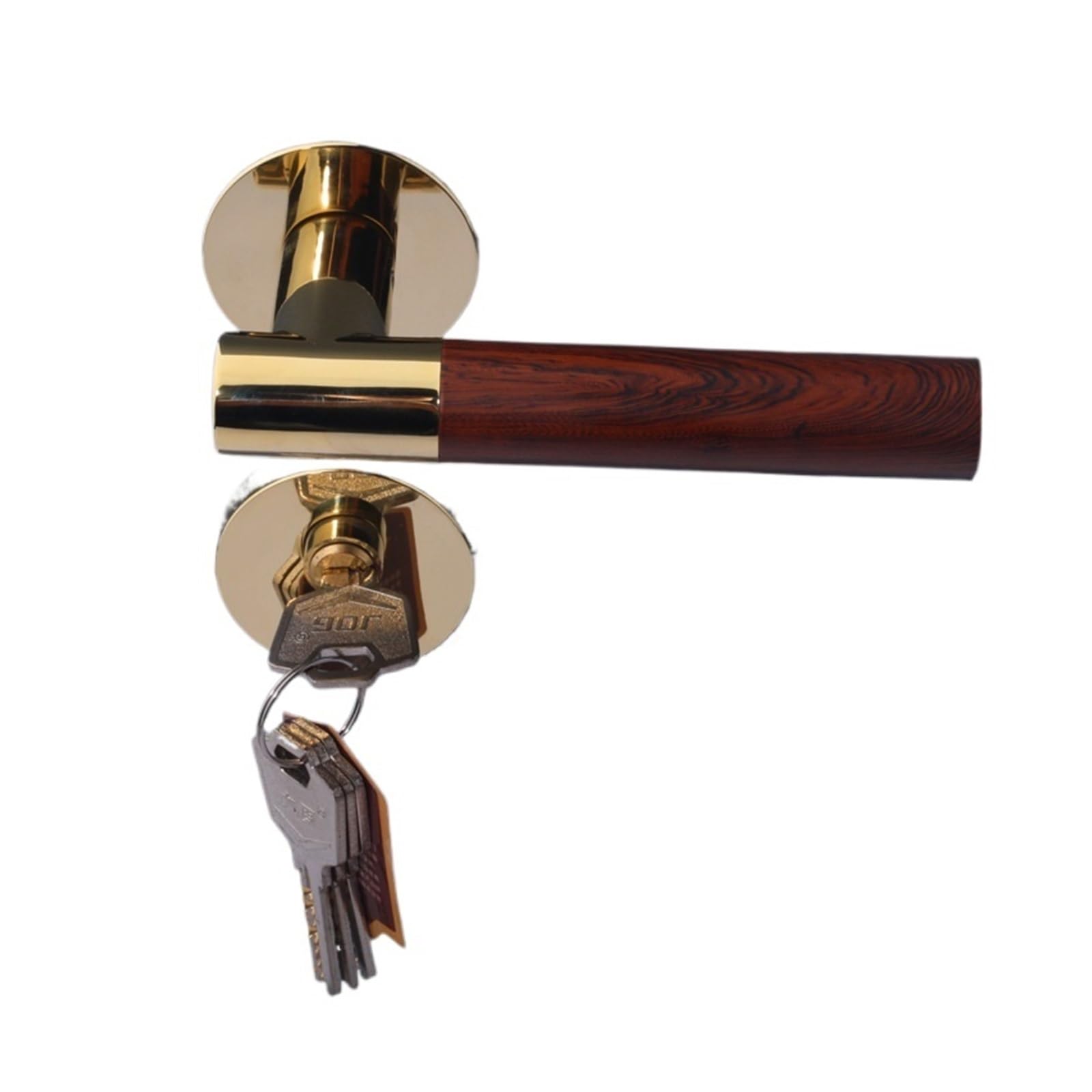NYRXRYTCA Door Interior Door Lock Bedroom Door Handle Bathroom Bronze Wooden Door Home Silent Split Lock(D31 S945 PVD mahogany)