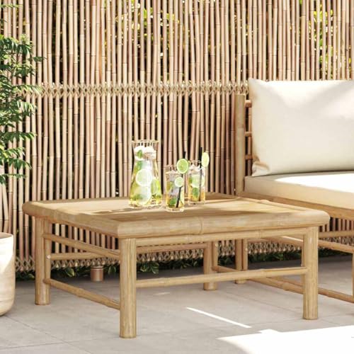 TerTide Conjunto Jardín de Bambú, Muebles Jardin Exterior, Sofa Terraza Exterior, Sofas Exteriores de Jardin, Mesa de jardín de bambú 65x65x30 cm