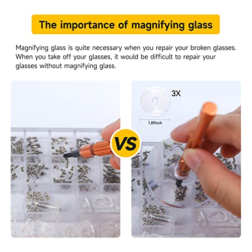 image for maosnwei Upgraded All-in-One Magnetic Eyeglass Repair kit with Magnify