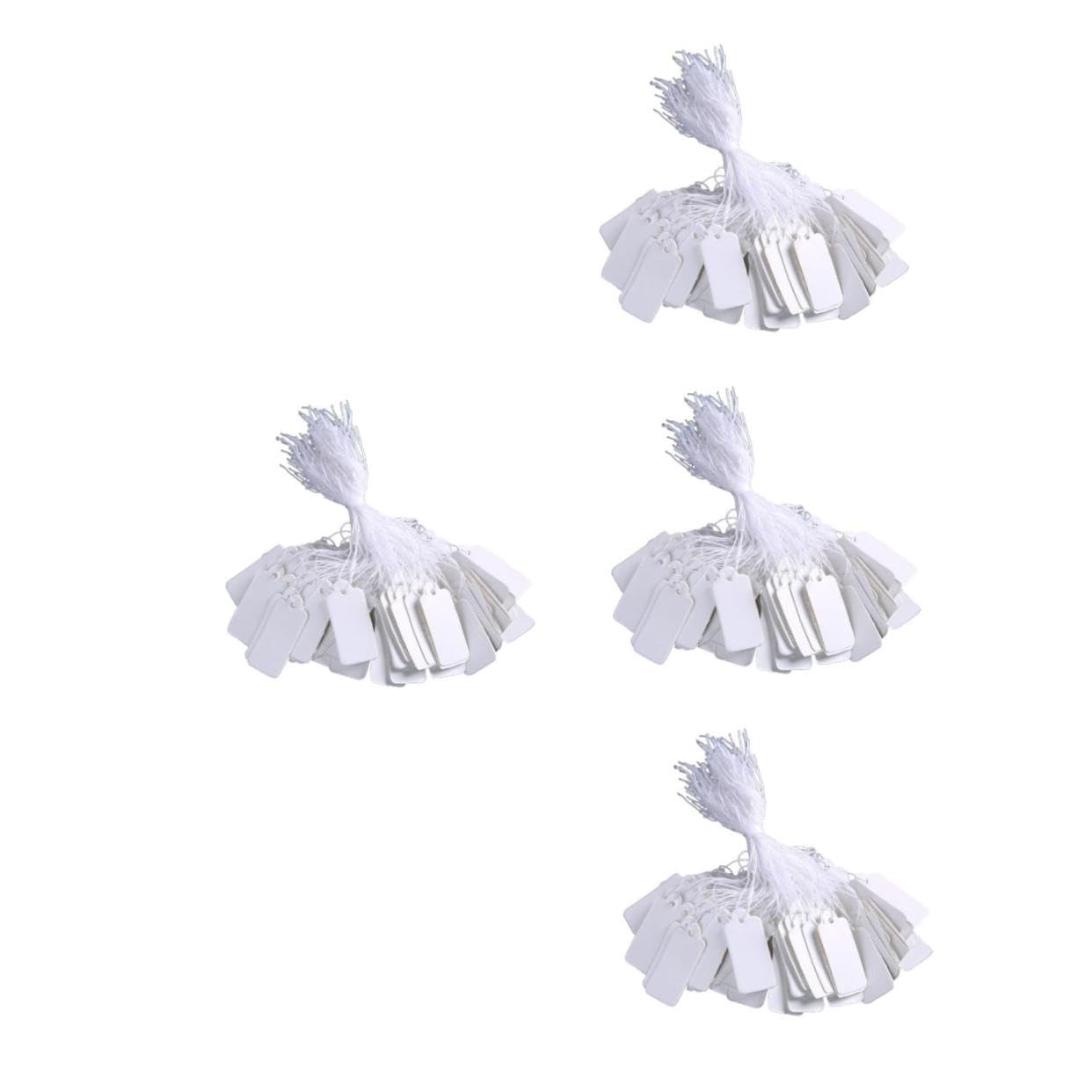 DOITOOL 2000 Weiße Preisschilder mit Knotenfaden Rechteckige Papier Etiketten Beschreibbar Vielseitig für Schmuck Kleidung Schuhe Lagerverwaltung Display Preisetiketten