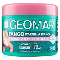GEOMAR | Weißer Tonerde-Schlamm, Gegen Cellulite-Unvollkommenheiten, Empfindliche Haut, 95% Natürlichen Ursprungs, Mit Tris-Salzen (Meersalz, Epsom und Totes Meer), Made in Italy, 600 g