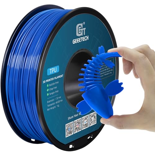Image of Geeetech TPU Filament 1.75mm - 95A Flexible 3D Printer Filament with High Elasticity, 1KG (2.2lbs) Spool, Dimensional Accuracy ±0.03mm, Fits Most FDM Printers, Blue