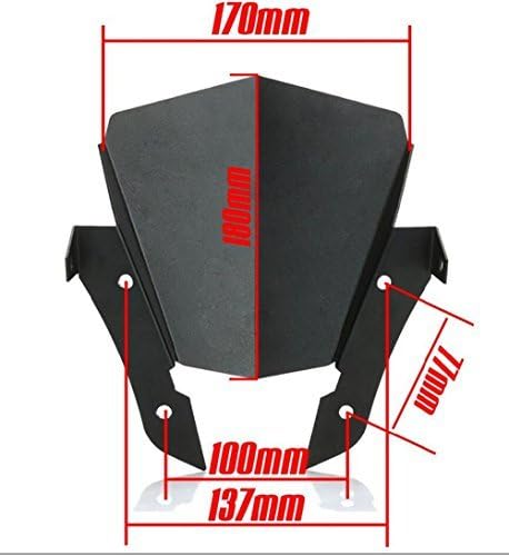 Miniatura 5 de YUANQIAN FZ-07 - Parabrisas delantero de motocicleta compatible con FZ-07 FZ07 FZ 07 2013 2014 2015 2016 2017