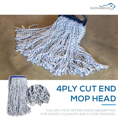 Image of Kleen Handler Cut End Finish Mop Head Replacement,Universal Headband, 6Pack