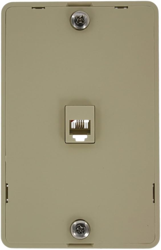 Prise Téléphonique Murale Leviton 40214-W - 6P4C, Connexion à Vis, Blanc, Neuve