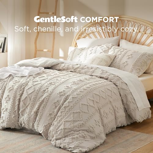 Image of Bedsure Boho Duvet Cover King Size, Soft & Comfortable Elegant Design Boho Bedding for Decoration, Machine Washable Comforter Cover for All Seasons,Includes 1 Duvet Cover & 2 Pillow Shams,Linen