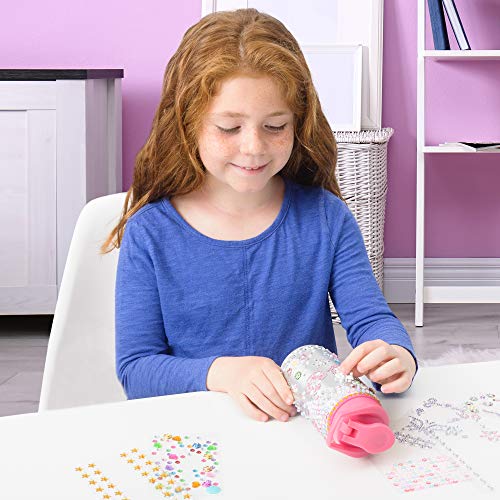 Purple Ladybug Decorate Your Own Water Bottle for Girls with Tons of Rhinestone Glitter Gem Stickers - BPA Free, Kids Water Bottle Craft Kit - Cute Gift for Girl, Fun DIY Arts and Crafts Activity - Thumbnail 6