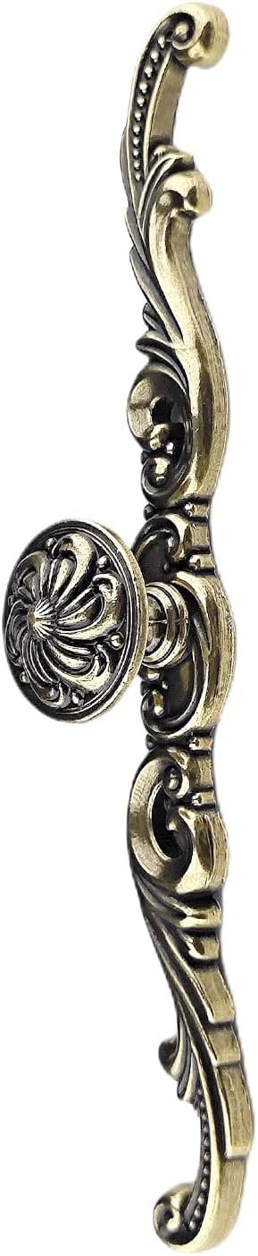Antique Brass Cabinet Pull Knob Vintage Drawer Pull Handle Dresser Knob Pull Handle - Cabinet Pull Knob Vintage Drawer Handle DresserKnob (10,Large Knob with Back Plate)