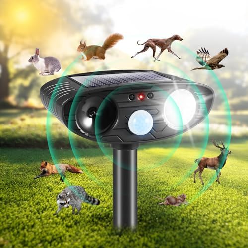 Solar Animal Repellent Ultrasonic Cat Repellent Outdoor