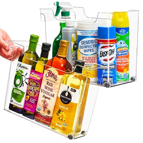 Sorbus Roll Out Bottle Organization Bins - 2 Sizes Pantry Under Sink Organizer with Wheels & Handles...