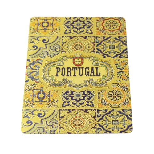 Baraja de cartas plásticas doradas Portugal diseño azulejo miniatura 4
