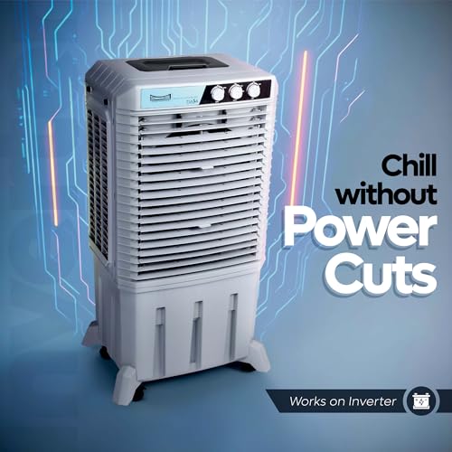 Image of SUMMERCOOL Tiara 75L Desert Air Cooler with 18 inch powerful Fan | Low Power Consumption | 45ft Powerful Air Throw | Inverter Compatible | HoneyComb | 1 Year Warranty | Grey