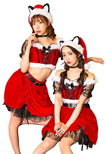 クリアストーン(Clearstone) コフレシャルム コスプレ クリスマス ブラックレースキャットサンタ レディー...