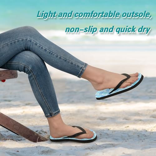 STAYTOP Beautiful Blue Mermaid Scales Flip Flops Sandals of Men's & Women's,Sandals Beach Slippers Shower Slides3