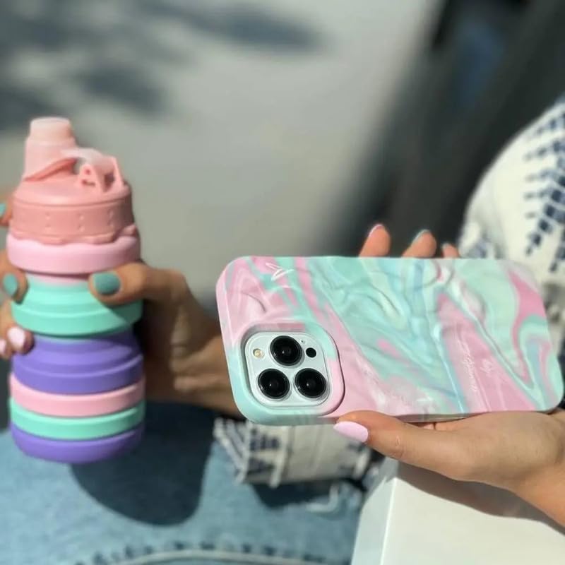 Image of COVERLY for iPhone 14 Pro Max 3D Luxury Rainbow Wonderful Day Phone Case,Premium Texture Trendy Retro Cute Multi Artistic Cool Design -Aesthetic Shades Heart Princess Cover for Apple iPhone 14 Pro Max