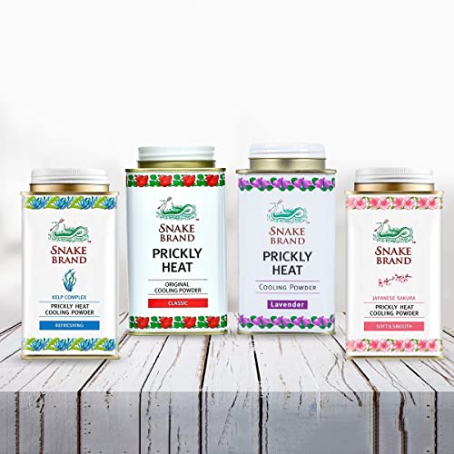 Image of Snake Brand Prickly Heat Cooling Talcum Powder For Heat & Rash Treatment (French Lavender, 50gm(Pack of 4))