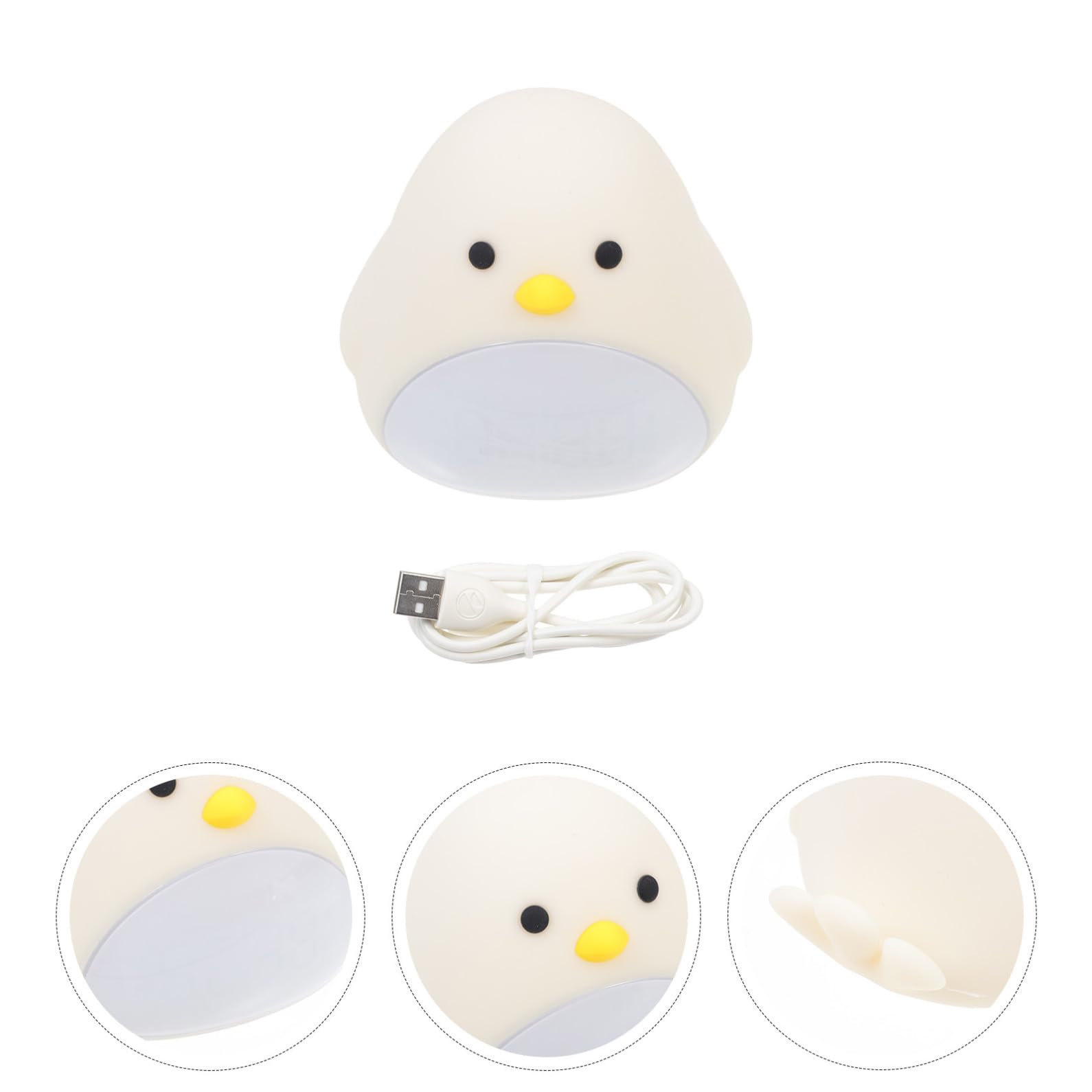 INOOMP Kinderwecker mit Nachtlicht und Timer aus ABS und Silikon Modernes Design 1200mAh Akku Leiser Schlafwecker für Schlafzimmer und Kinderzimmer