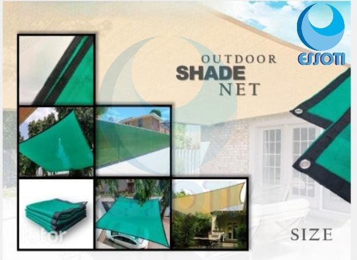 Image of Essoti Green Shade Net for Garden with Alluminum Eyelets Stitched with Nylon Belt (6 x 10 FT, Green)