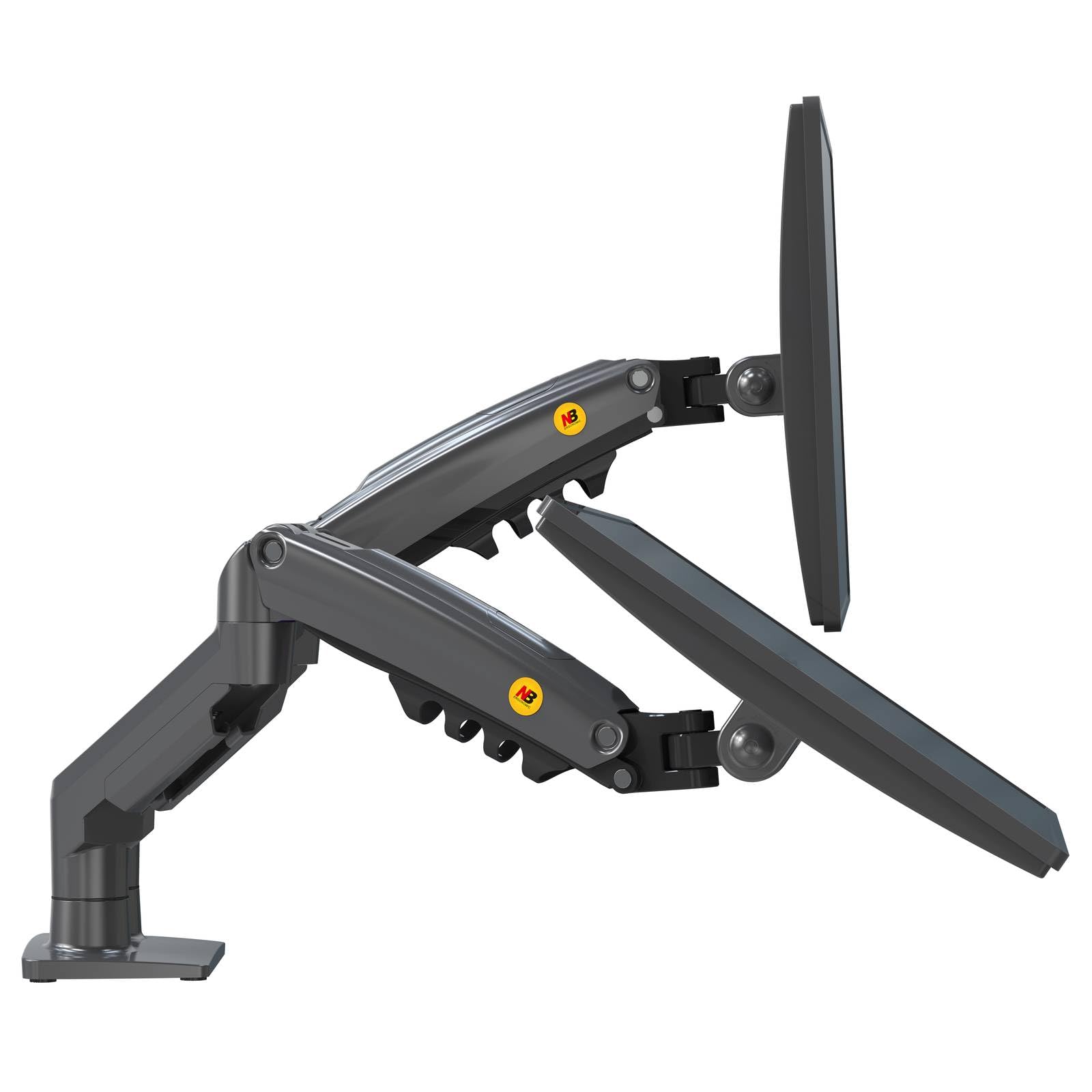 Soporte de Escritorio para 2 Pantallas LCD LED de 17 a 32 Pulgadas, Ajuste en Varios Ejes, pivote, Muelle de Gas de hasta 2 x 9 kg