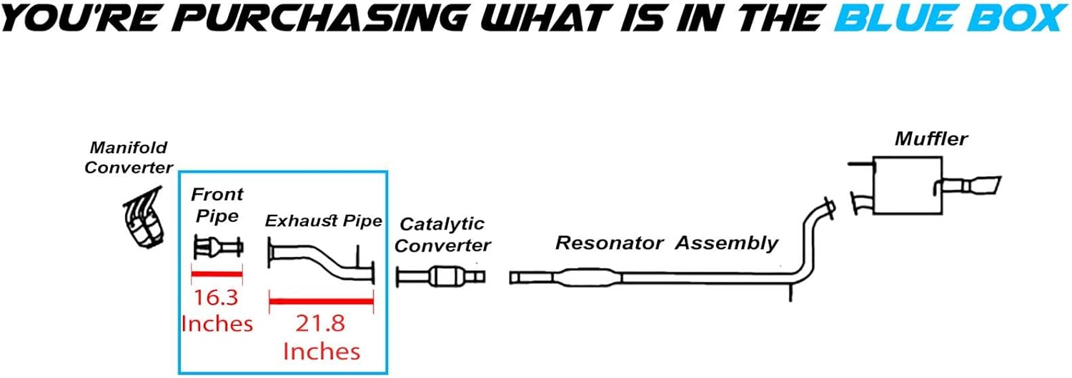Northeastern Exhaust- Front Intermediate Exhaust Pipe Compatible with Mitsubishi Eclipse Galant 2004-2012 2.4L