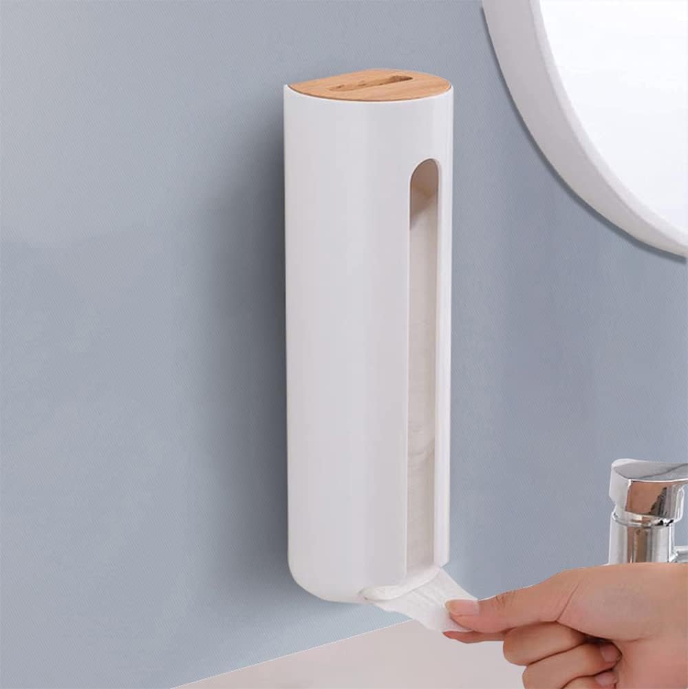 Porta Cotton Fioc E Dischetti 2 Scomparti Con Coperchio – Dispenser In Plastica Bianco E Nero Per Bagno E Toeletta