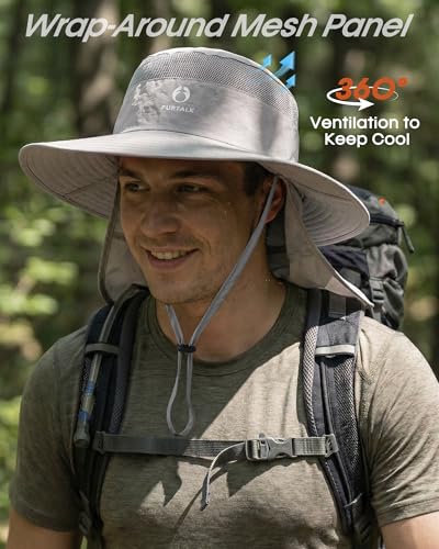 Image of FURTALK Sun Hats for Men Women Fishing Hat with Neck Flap UPF Protection