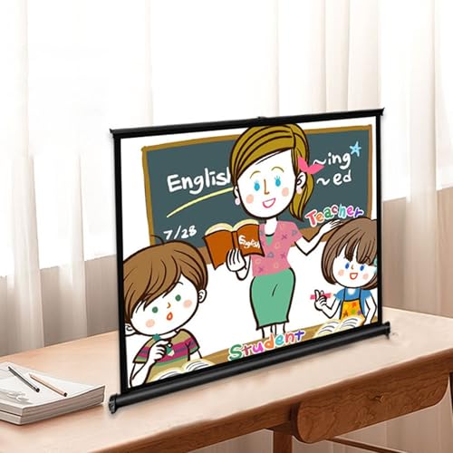 Pantalla de proyección portátil de plegado rápido con patas y bolsa de transporte, pantalla de proyección interior y exterior 4K 4:3/16:9 HD para cine en casa, sin arrugas y plegable (30in/4:3) miniatura 1