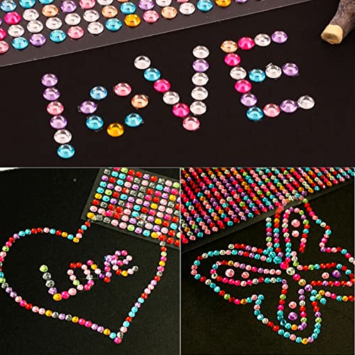 3120Pcs 6Mm Self-Adhesive Rhinestone Stickers Gem Stickers Jewels Crystal Embellishment Sheet For Crafts Diy Card Making (12 Sheets) #TOP3