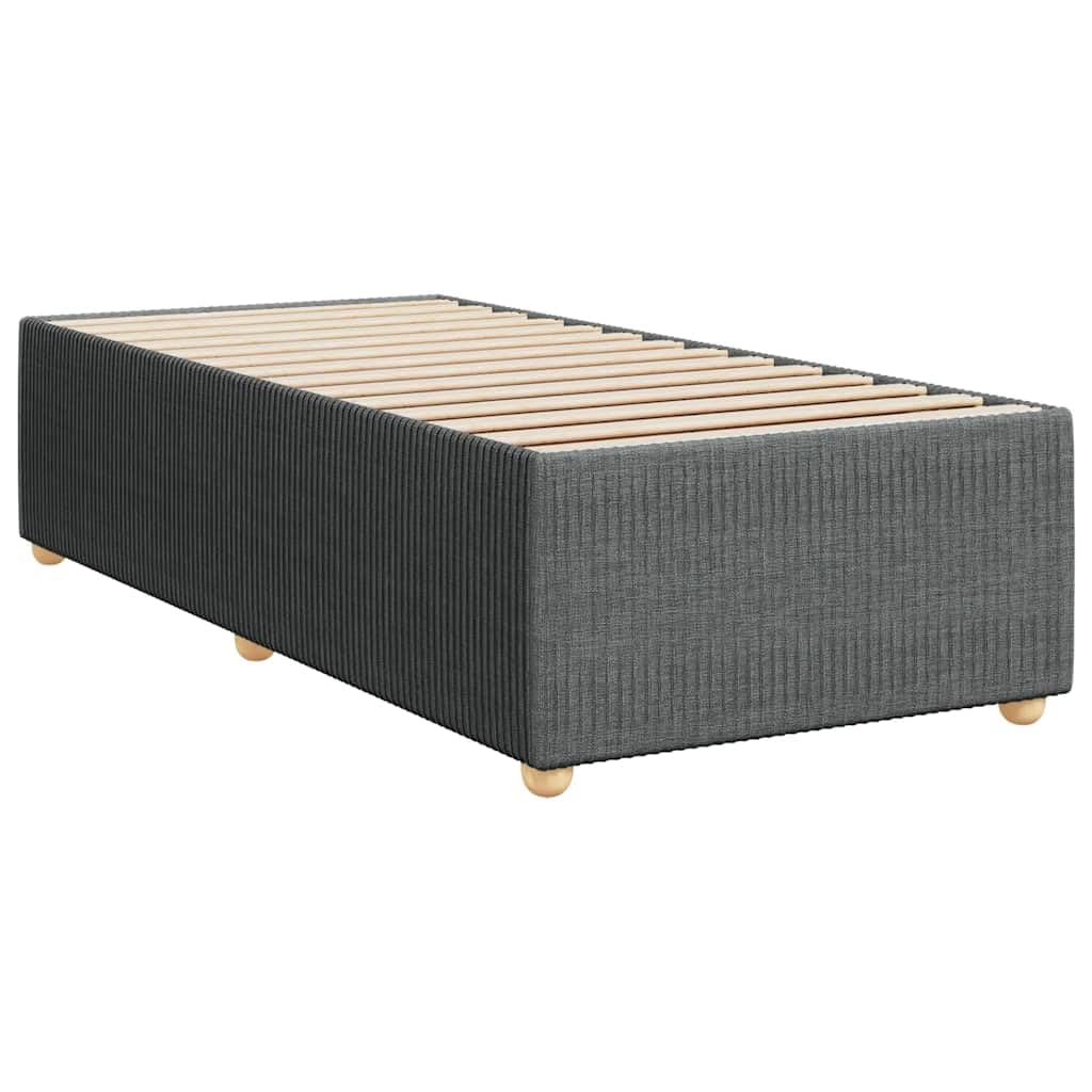 Cama con somier LED, 80 x 200 cm, color gris oscuro, núcleo de muelles ensacados, estructura de madera, 100 cm de altura, para jóvenes y habitaciones de invitados