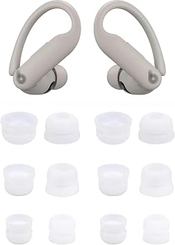 Double Flange Ear Tips Compatible with Powerbeats Pro 2, 6 Pairs S/M/L Sizes Soft Silicone Replacement 2 Flange Eartips Compatible with Powerbeats Pro 2 PB Pro 2 6 Pairs White