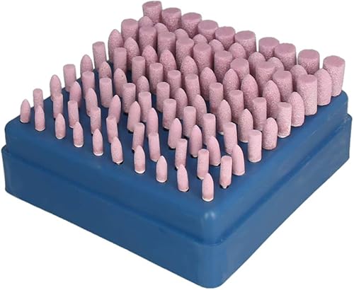 Auniwaig 100 piezas de accesorios de molienda eléctrica de cabeza subulada de piedra abrasiva, brocas de molienda de piedra montadas en abrasivos de